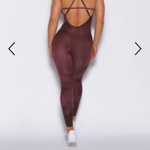 Bombshell Sculpt Bodysuit Jumpsuit in Tan/Gray